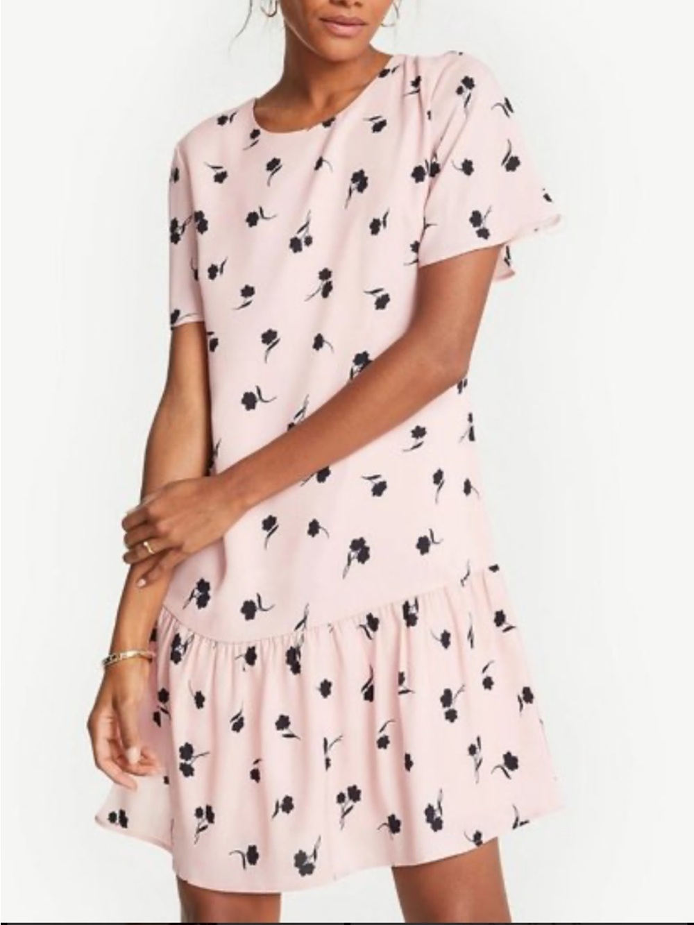Ann Taylor Pink Garden Flounce Dress  XXL